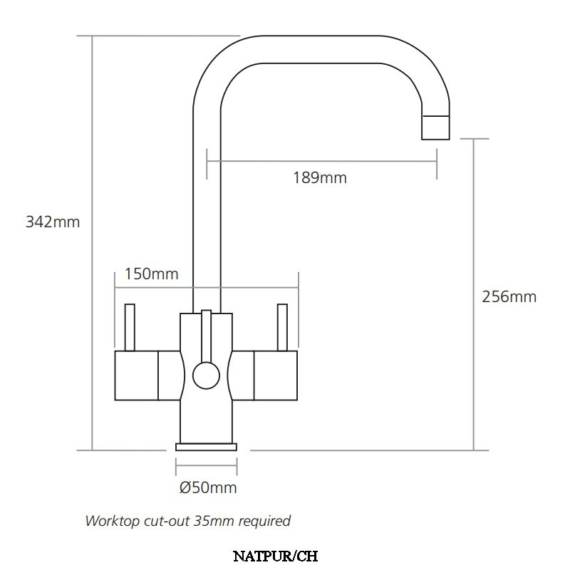 Caple Natick Puriti 3 Lever Filter Tap NATPUR/CH - Chrome Caple Natick Puriti 3 Lever Filter Tap NATPUR/CH - Chrome