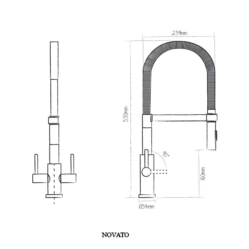 Caple Novato Monobloc Pull-Out Spray Tap NOV/SS - Stainless Steel Caple Novato Monobloc Pull-Out Spray Tap NOV/SS - Stainless Steel
