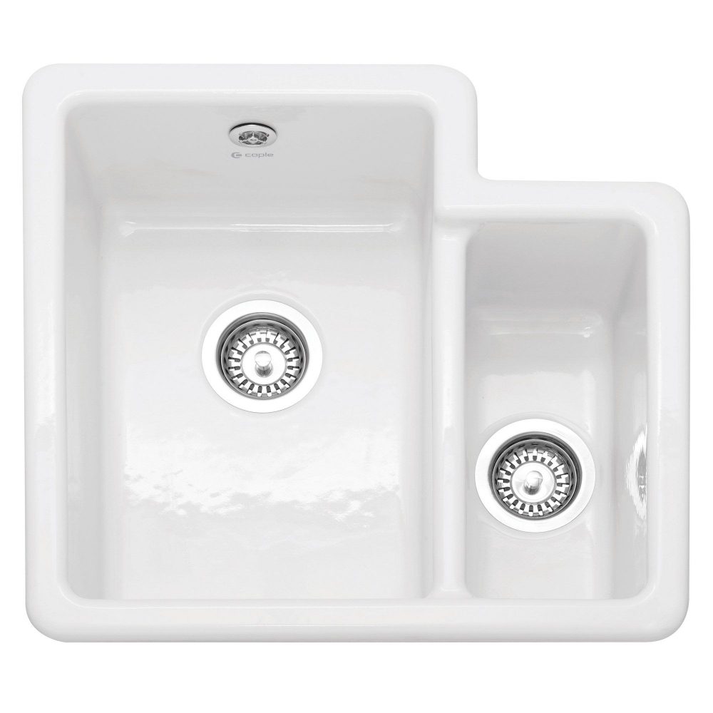 Caple  Paladin 150 1.5 Bowl Ceramic Sink Right Hand Small Bowl PAL150 - White