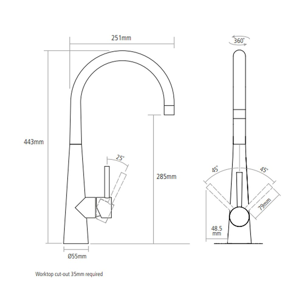 Caple Ridley Single Lever Tap RID/GD - Gold Caple Ridley Single Lever Tap RID/GD - Gold