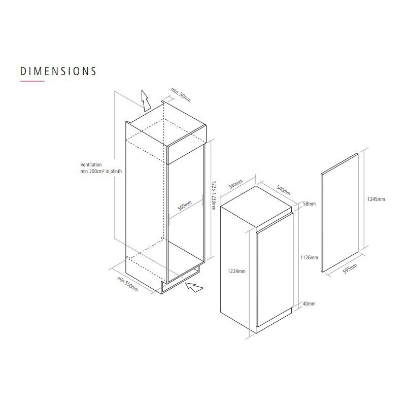 Caple 122cm Integrated In Column Freezer RIF126 Caple 122cm Integrated In Column Freezer RIF126