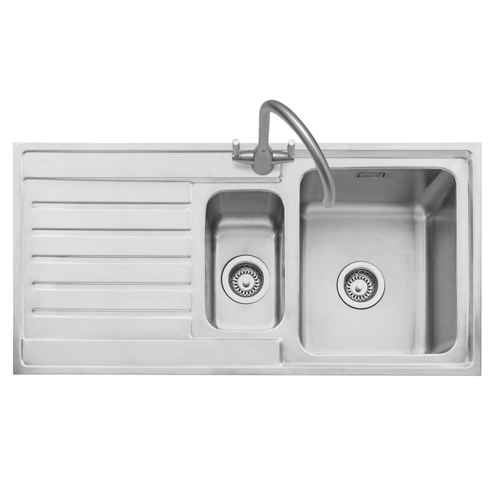 Caple  Vanga 150 1.5 Bowl Inset Sink Left Hand Drainer VA150/L - Stainless Steel