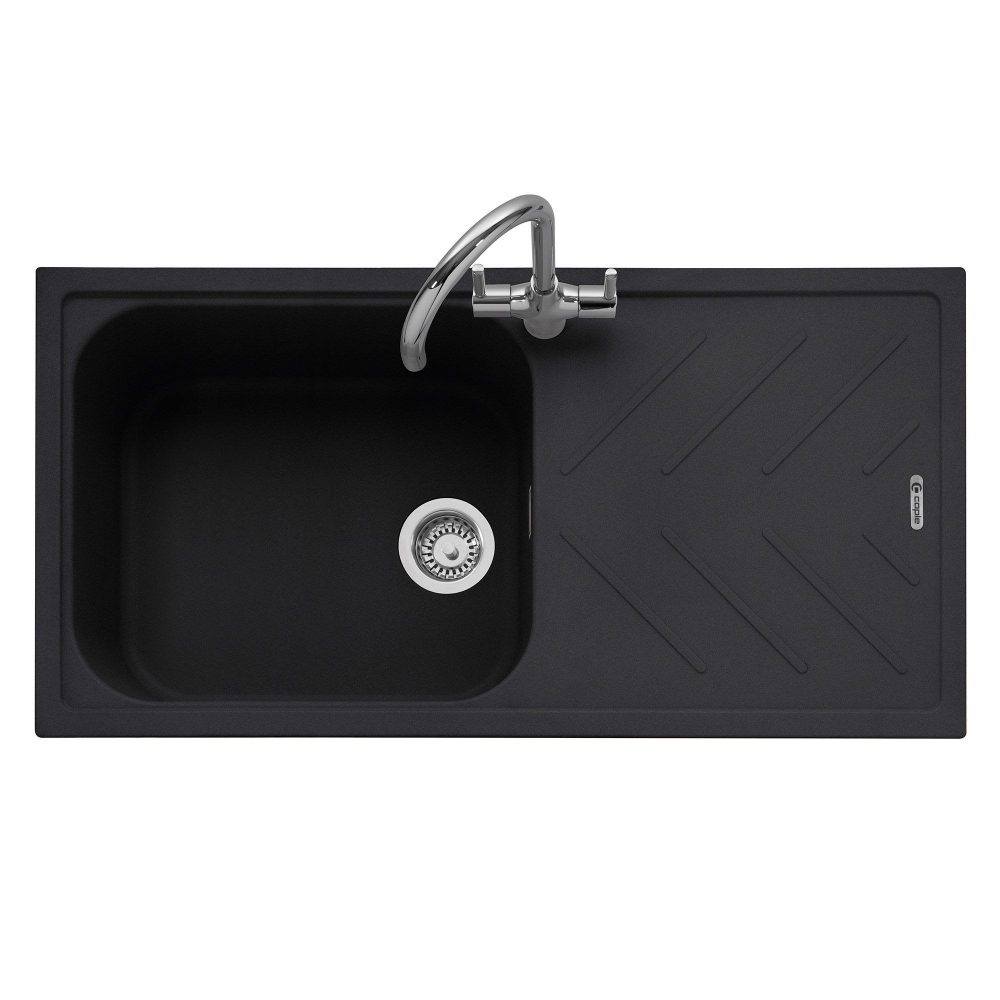 Caple  Veis 100 Single Bowl Inset Sink Reversible Drainer VEI100AN - Anthracite