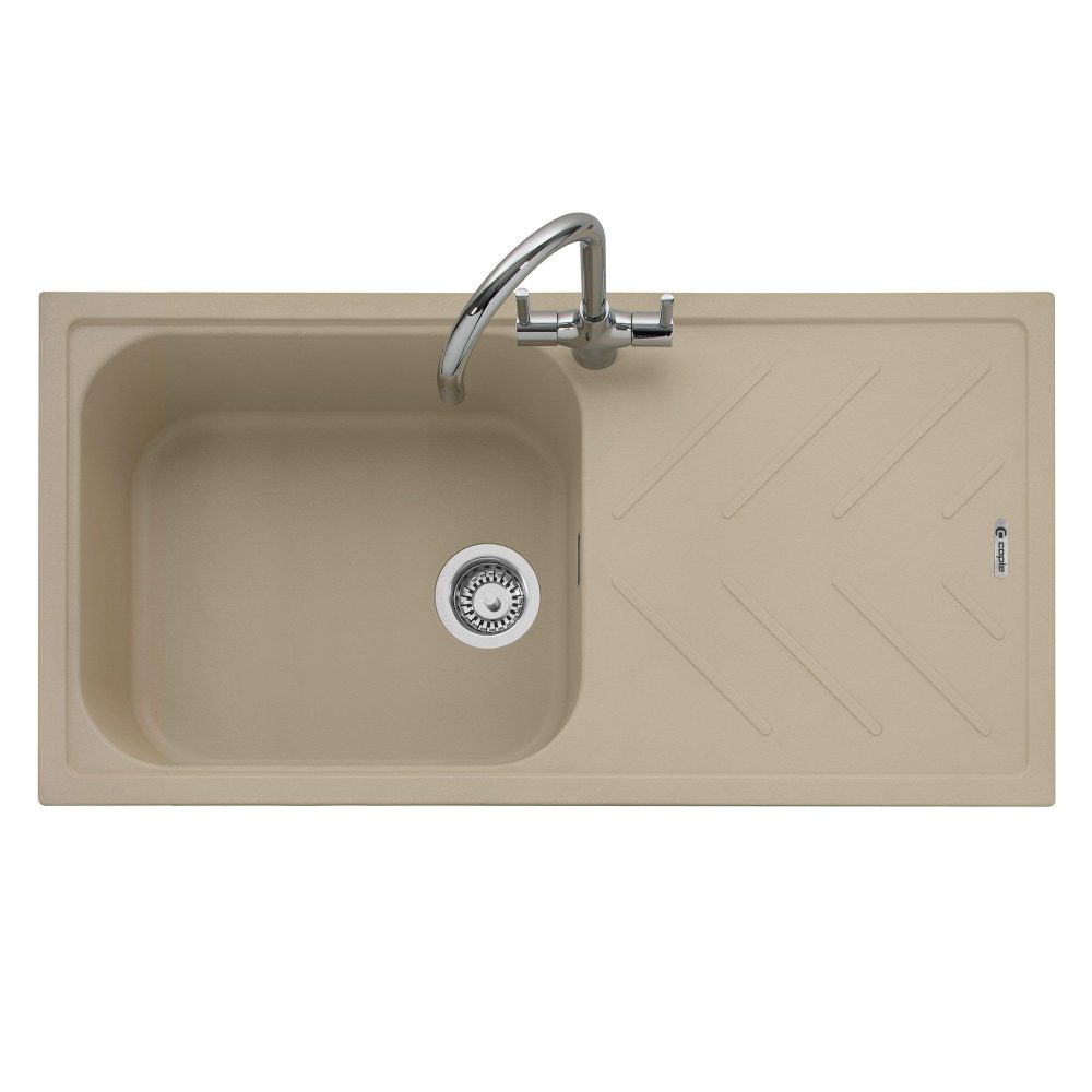 Caple  Veis 100 Single Bowl Inset Sink Reversible Drainer VEI100DS - Desert Sand