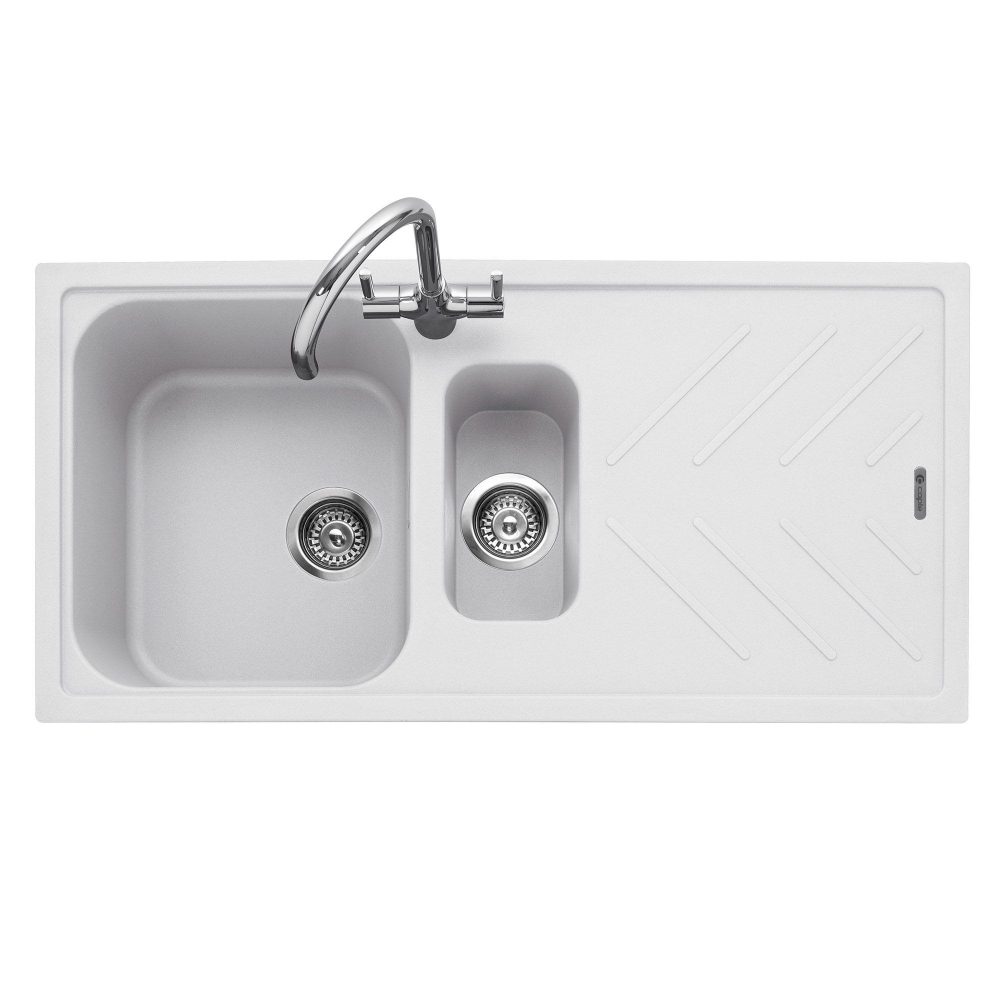 Caple  Veis 150 1.5 Bowl Inset Sink Reversible Drainer VEI150CW - White