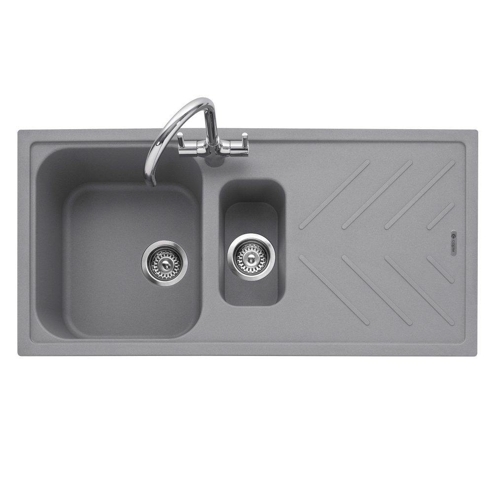 Caple  Veis 150 1.5 Bowl Inset Sink Reversible Drainer VEI150PG - Grey