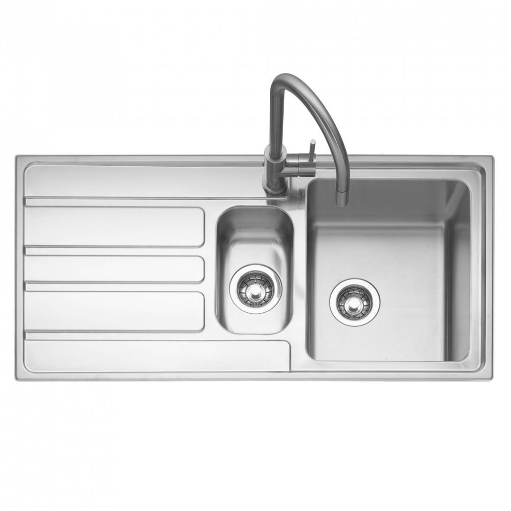 Caple  Vertice 150 1.5 Bowl Inset Sink Left Hand Drainer VER150L - Stainless Steel