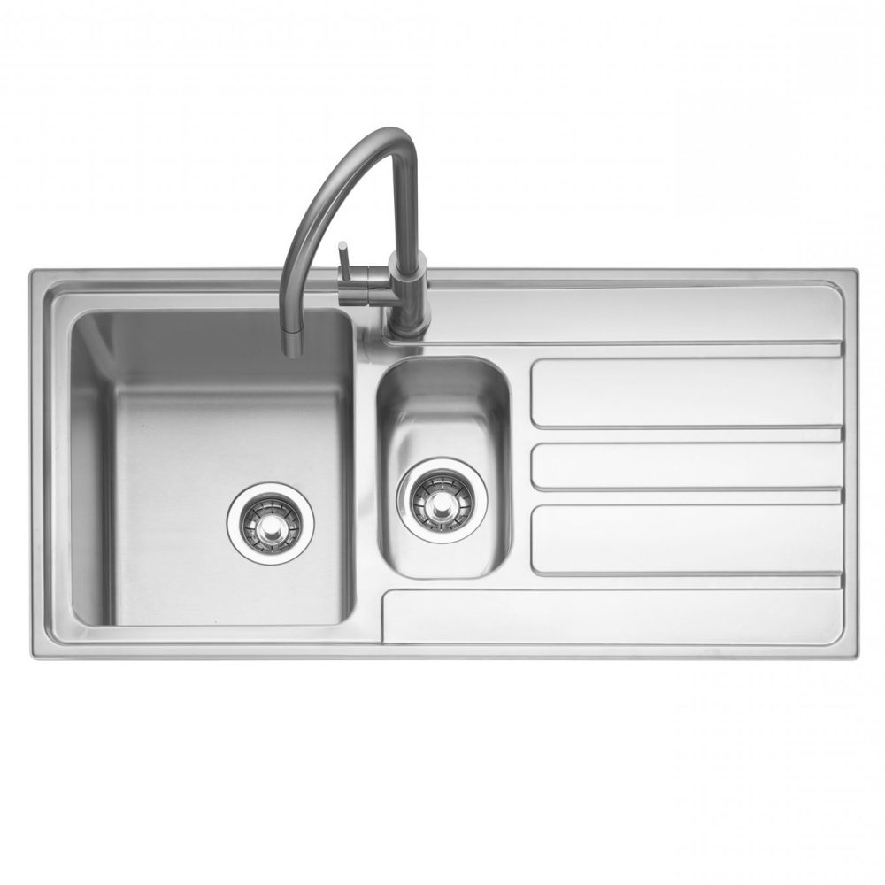 Caple  Vertice 150 1.5 Bowl Inset Sink Right Hand Drainer VER150R - Stainless Steel