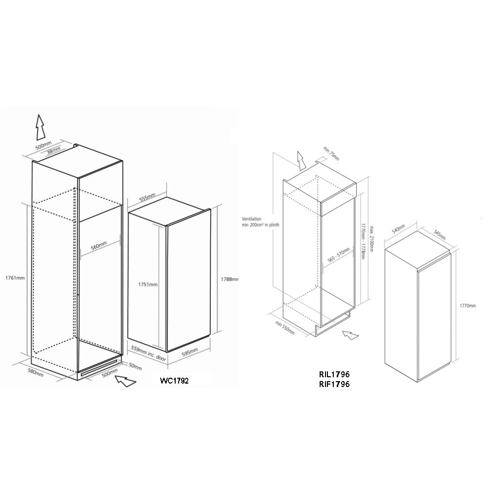 Caple Integrated Wine Cooler, Fridge & Freezer Pack WC1792 PACK - Stainless Steel Caple Integrated Wine Cooler, Fridge & Freezer Pack WC1792 PACK - Stainless Steel