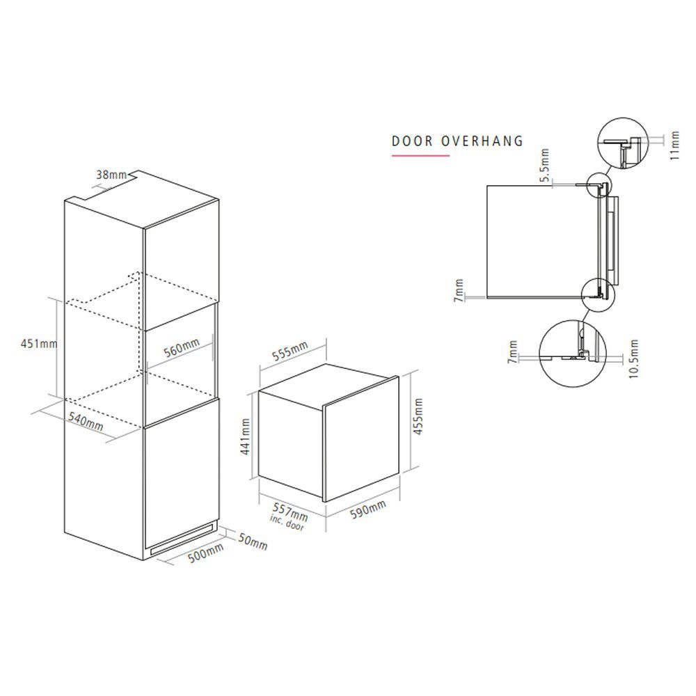 Caple 46cm Integrated In Column Wine Cooler WC6411BG - Black Caple 46cm Integrated In Column Wine Cooler WC6411BG - Black