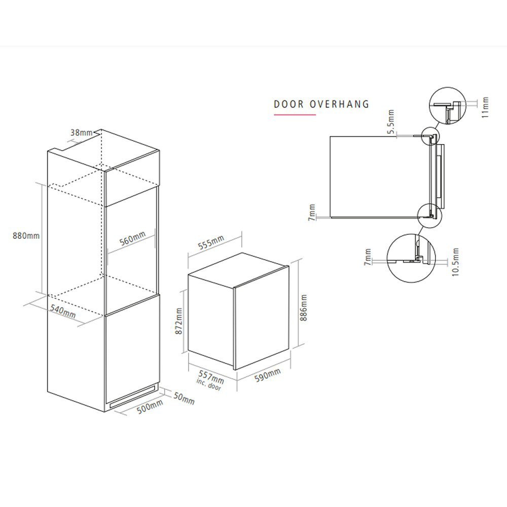 Caple 88cm Integrated In Column Dual Zone Wine Cooler WC6521BG - Black Caple 88cm Integrated In Column Dual Zone Wine Cooler WC6521BG - Black