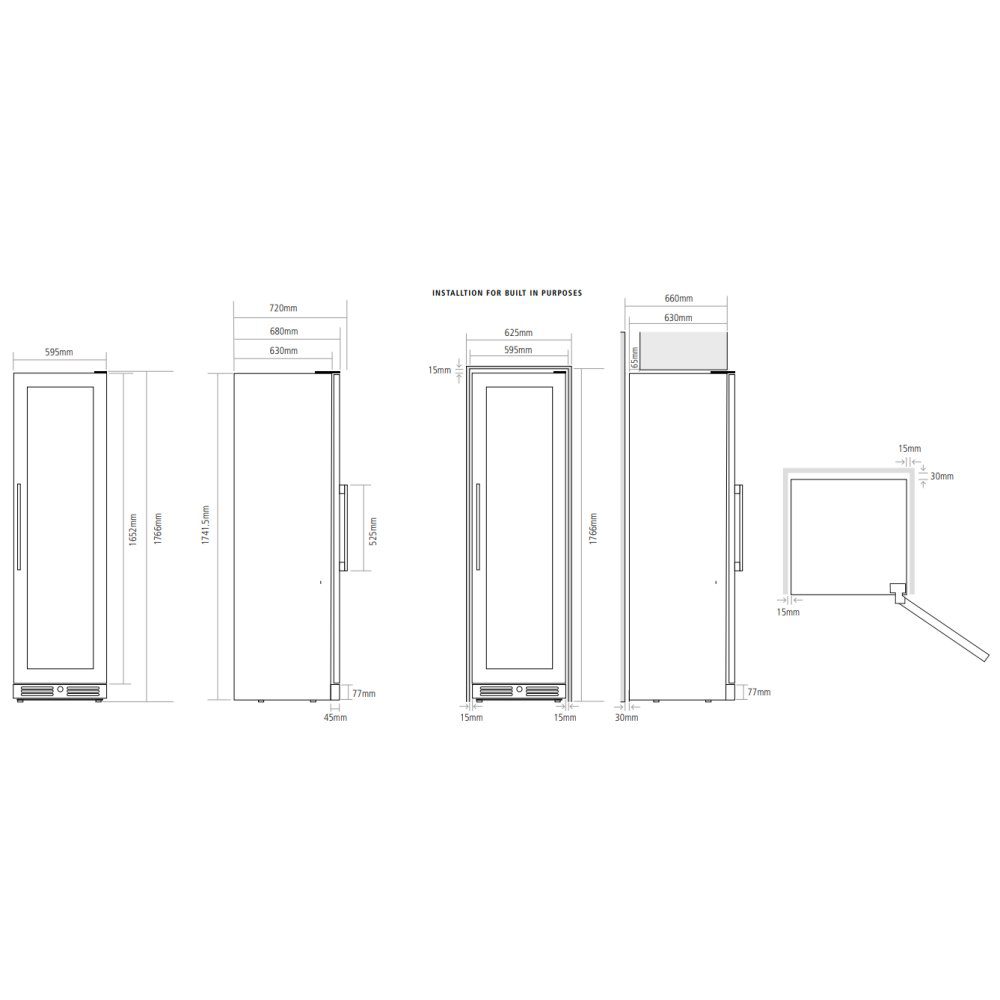 Caple 60cm Freestanding Triple Zone Wine Cooler WF1553BG - Black Caple 60cm Freestanding Triple Zone Wine Cooler WF1553BG - Black