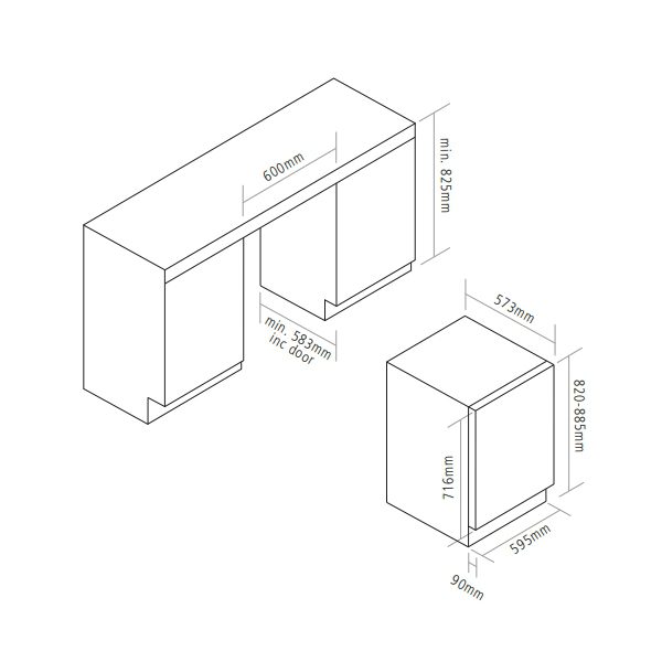 Caple 60cm Undercounter Wine Cooler WI6143BG - Black Caple 60cm Undercounter Wine Cooler WI6143BG - Black