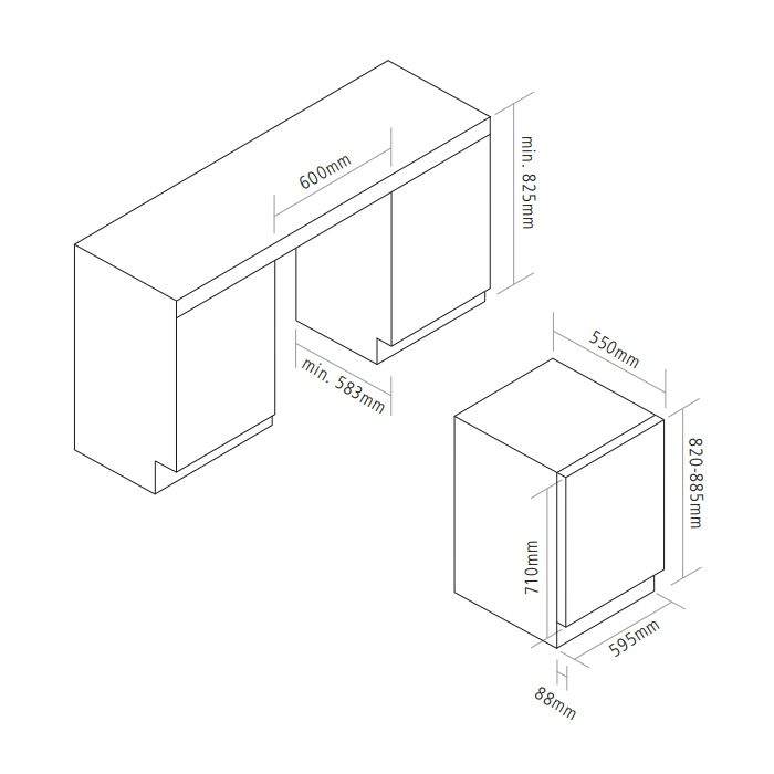 Caple 60cm Sense Premium Integrated Undercounter Dual Zone Wine Cooler WI6161 Caple 60cm Sense Premium Integrated Undercounter Dual Zone Wine Cooler WI6161