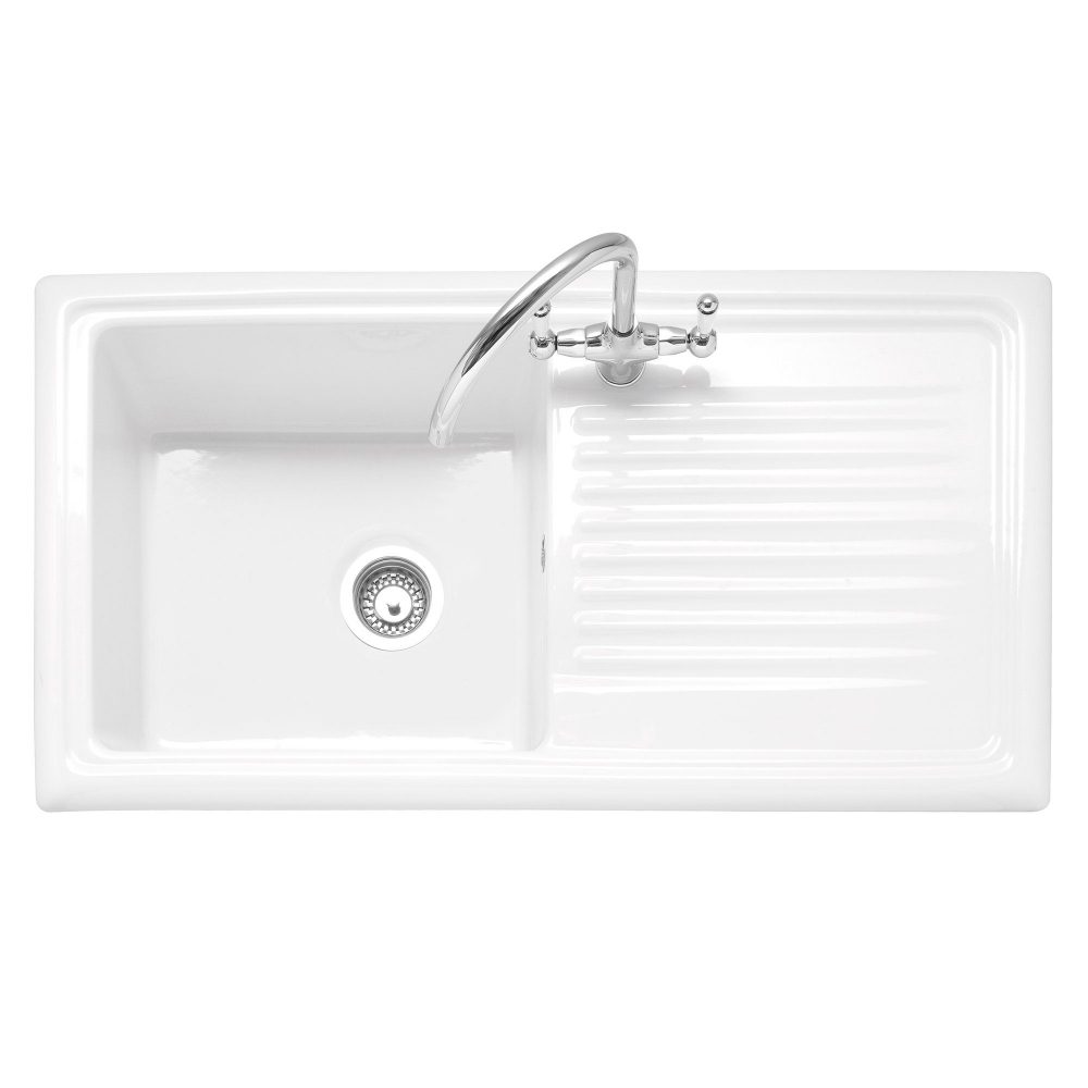 Caple  Wiltshire 100 Single Bowl Inset Sink Reversible Drainer WIL100 - White