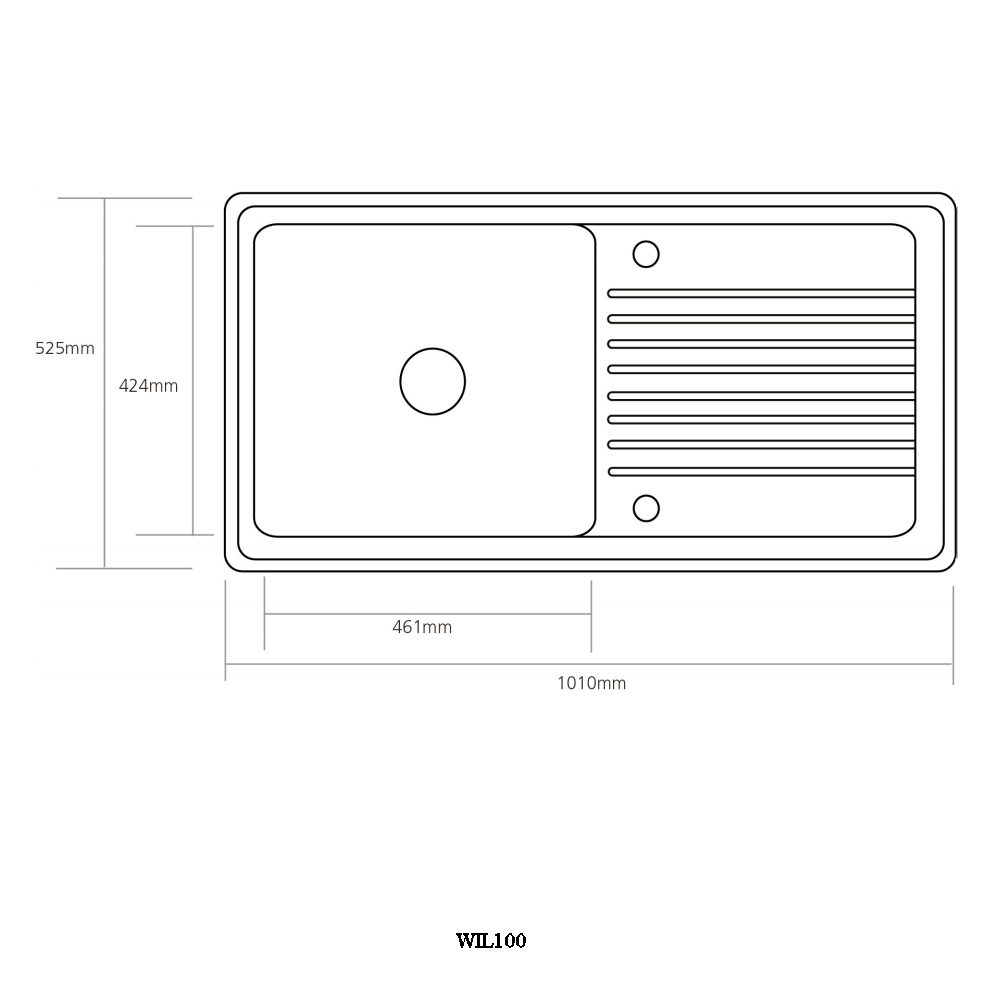 Caple Wiltshire 100 Single Bowl Inset Sink Reversible Drainer WIL100 - White Caple Wiltshire 100 Single Bowl Inset Sink Reversible Drainer WIL100 - White