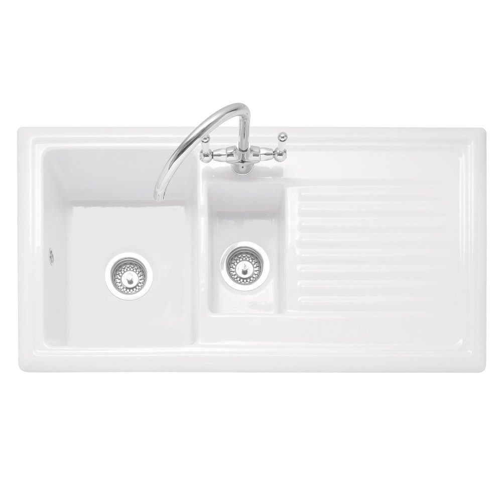 Caple  Wiltshire 150 1.5 Bowl Inset Sink Reversible Drainer WIL150 - White