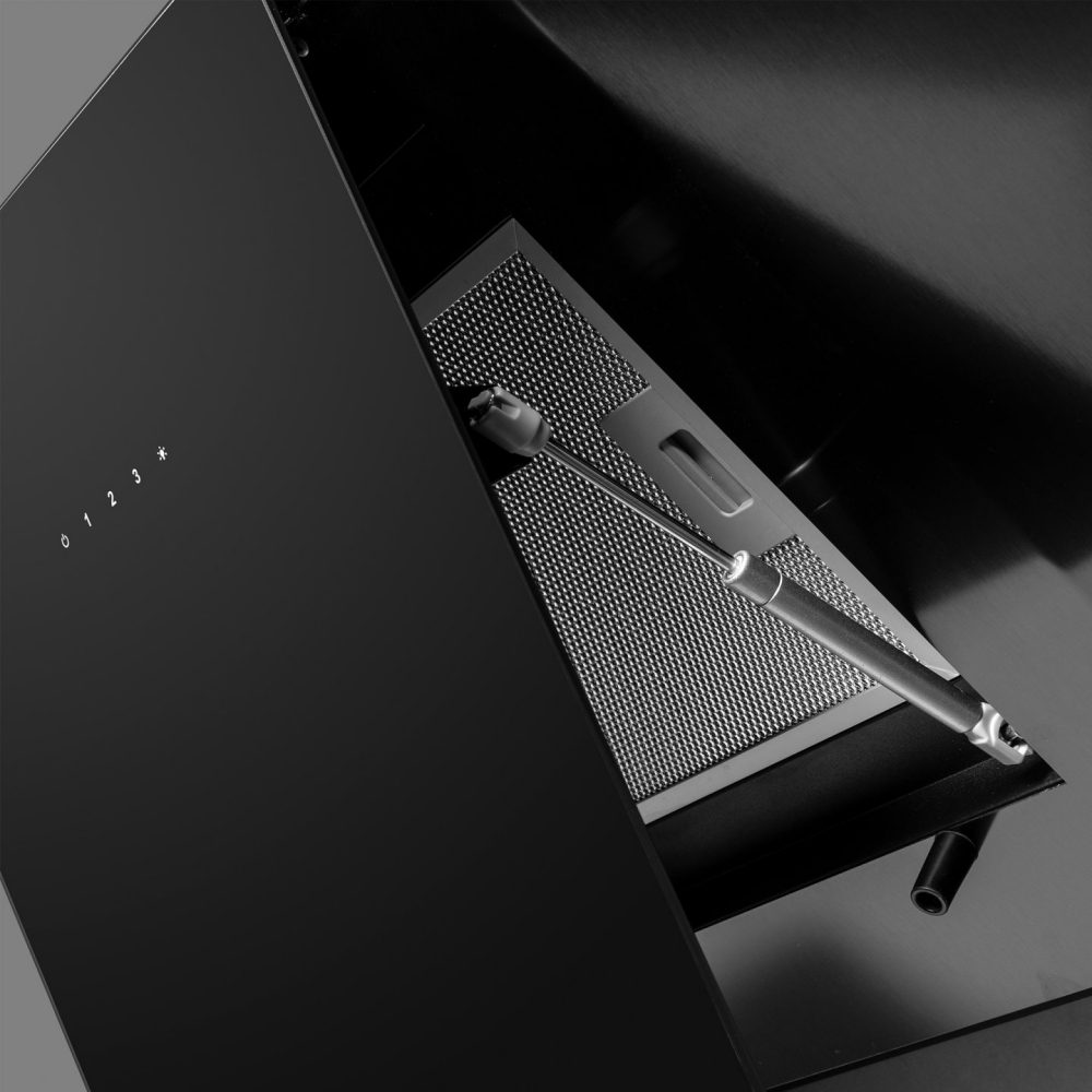 Caple Zella 90cm Angled Chimney Hood ZEL900GM - Gunmetal Caple Zella 90cm Angled Chimney Hood ZEL900GM - Gunmetal
