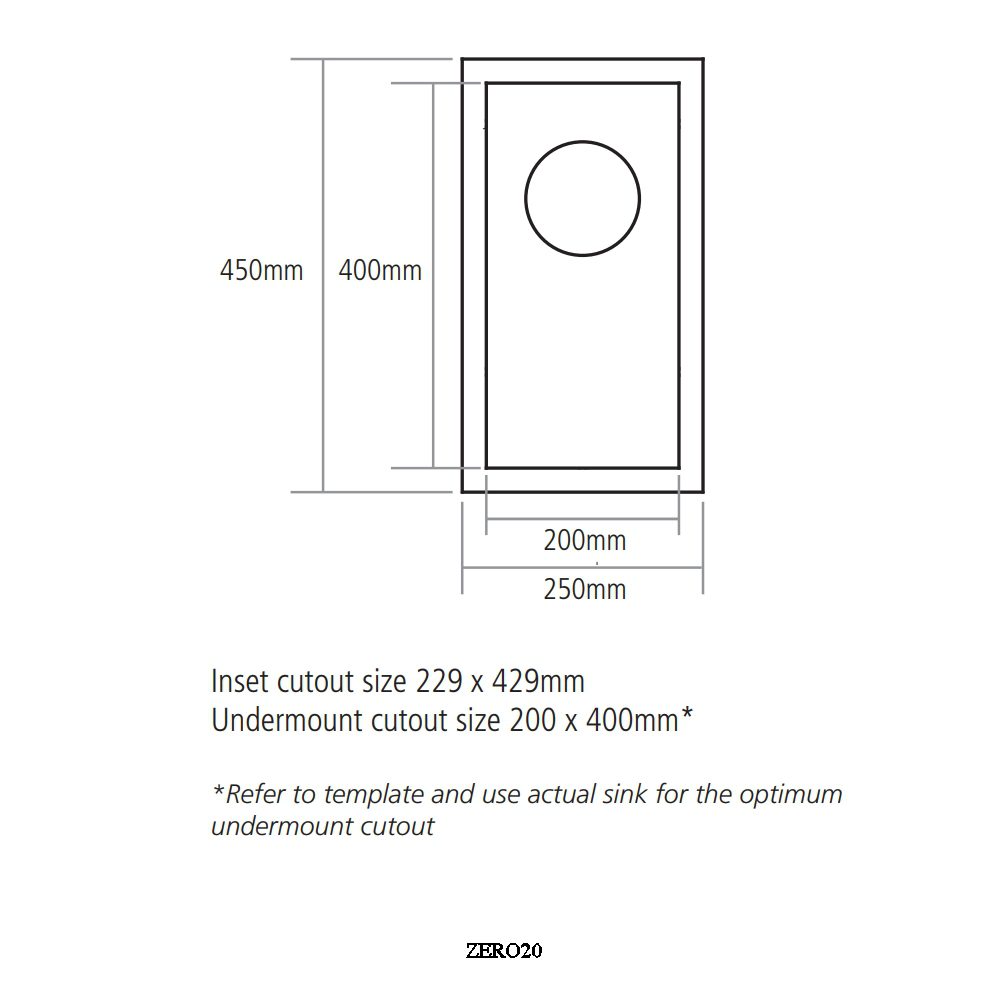 Caple Zero 20 Single Bowl Undermount Sink ZERO20 - Stainless Steel Caple Zero 20 Single Bowl Undermount Sink ZERO20 - Stainless Steel