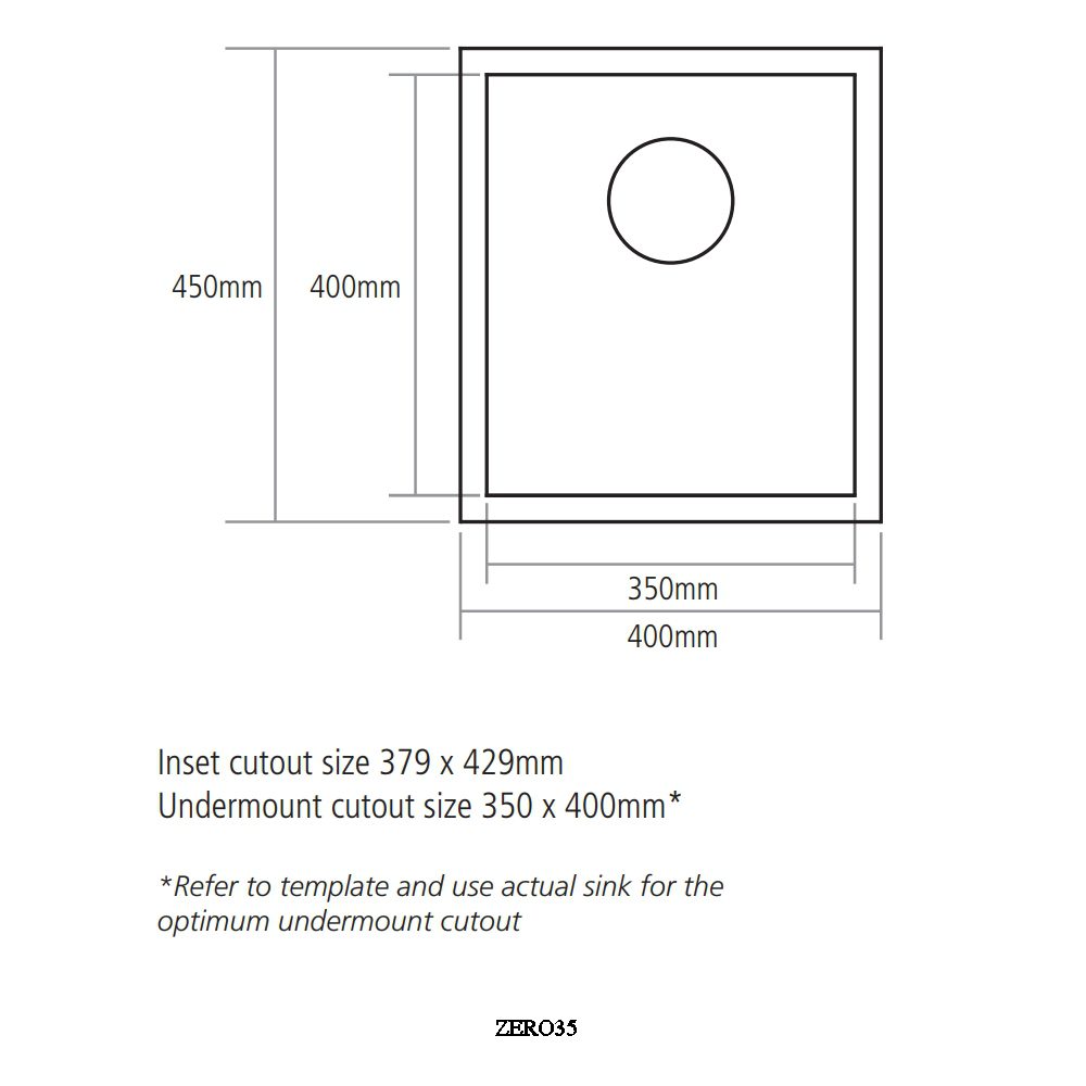 Caple Zero 35 Single Bowl Undermount Sink ZERO35 - Stainless Steel Caple Zero 35 Single Bowl Undermount Sink ZERO35 - Stainless Steel