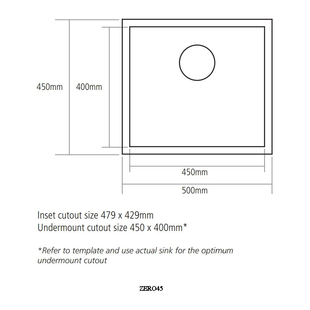 Caple Zero 45 Single Bowl Undermount Sink ZERO45 - Stainless Steel Caple Zero 45 Single Bowl Undermount Sink ZERO45 - Stainless Steel