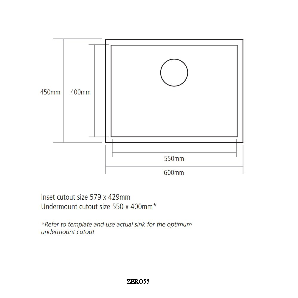 Caple Zero 55 Single Bowl Undermount Sink ZERO55 - Stainless Steel Caple Zero 55 Single Bowl Undermount Sink ZERO55 - Stainless Steel