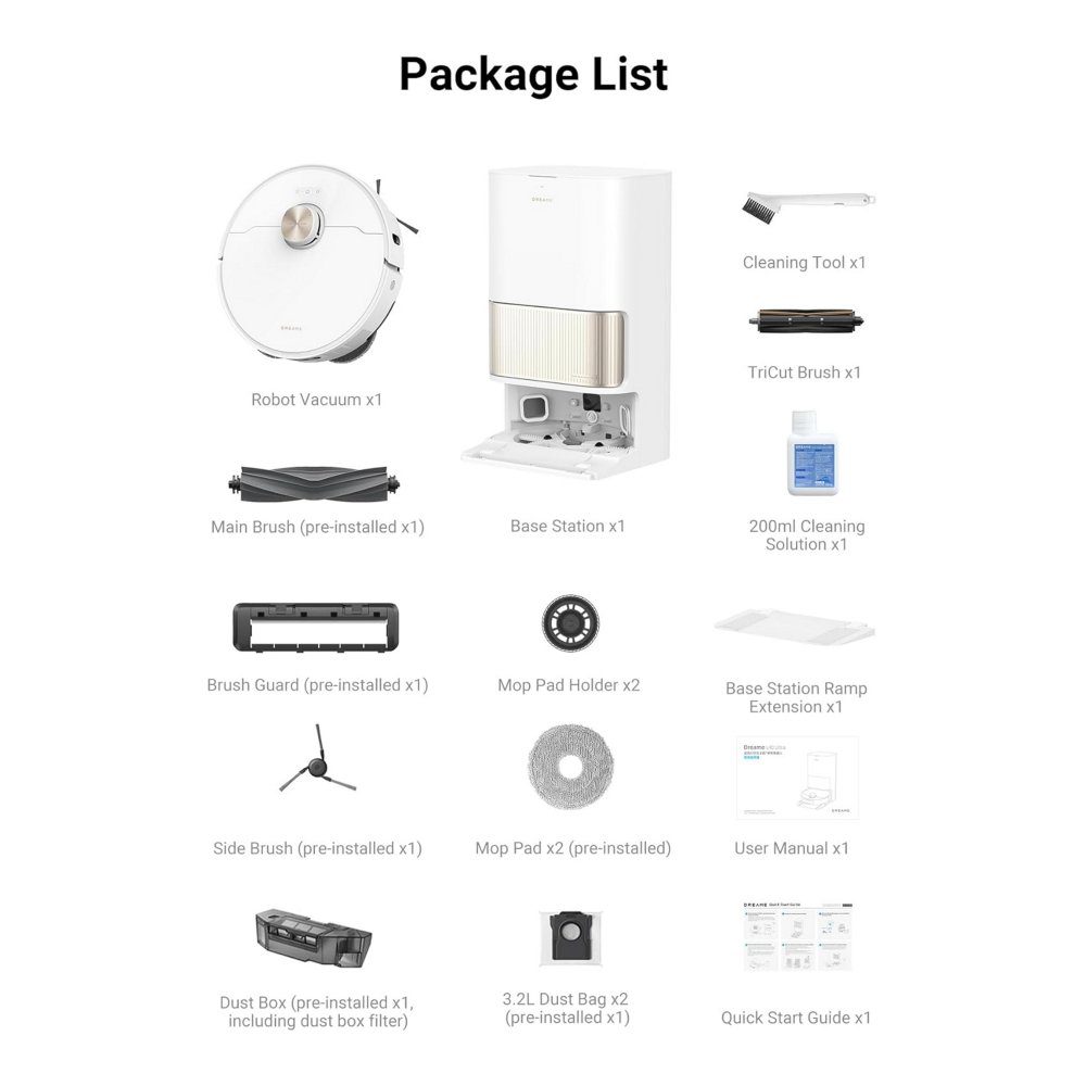 Dreame L40 Ultra Robot Vacuum Cleaner and Mop with Self-Cleaning and Auto-Empty RLX53SE White Dreame L40 Ultra Robot Vacuum Cleaner and Mop with Self-Cleaning and Auto-Empty RLX53SE White