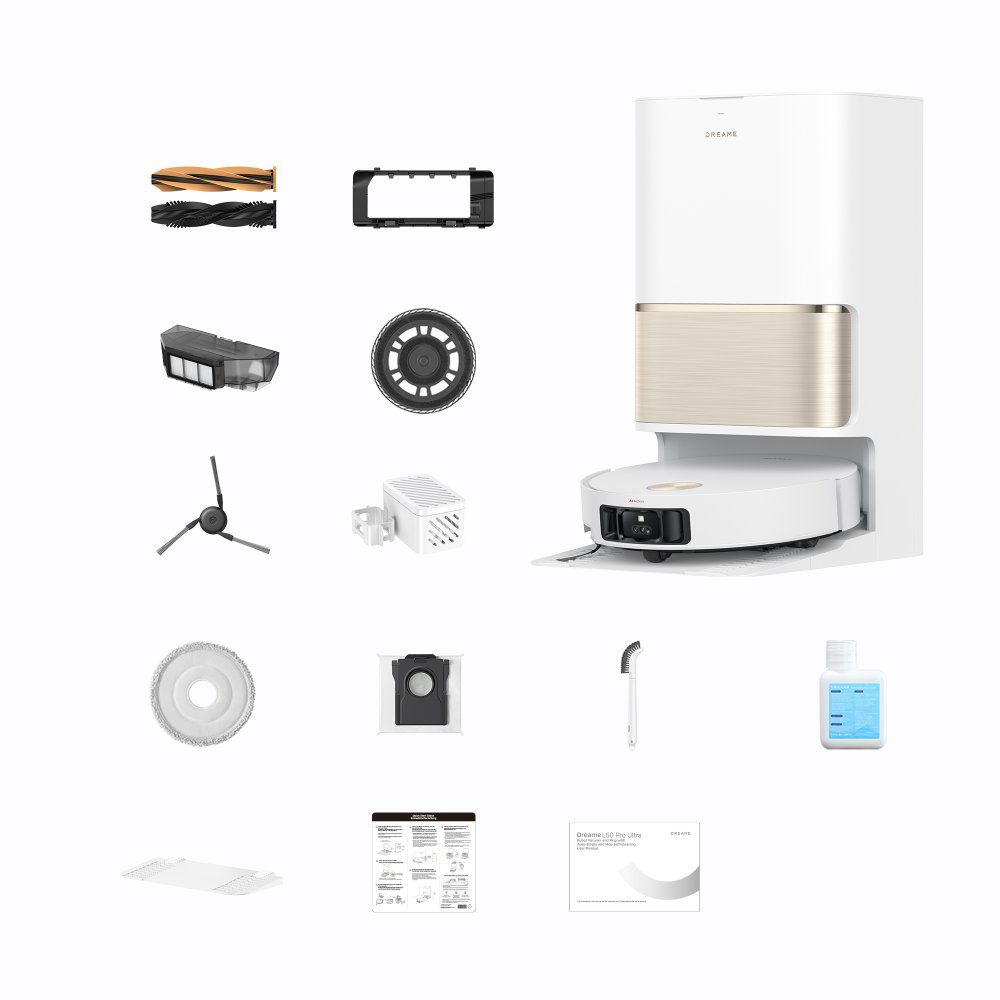Dreame L50 Pro Ultra Robot Vacuum Cleaner and Mop With Self-Cleaning and Auto-Empty RLL84CE White Dreame L50 Pro Ultra Robot Vacuum Cleaner and Mop With Self-Cleaning and Auto-Empty RLL84CE White