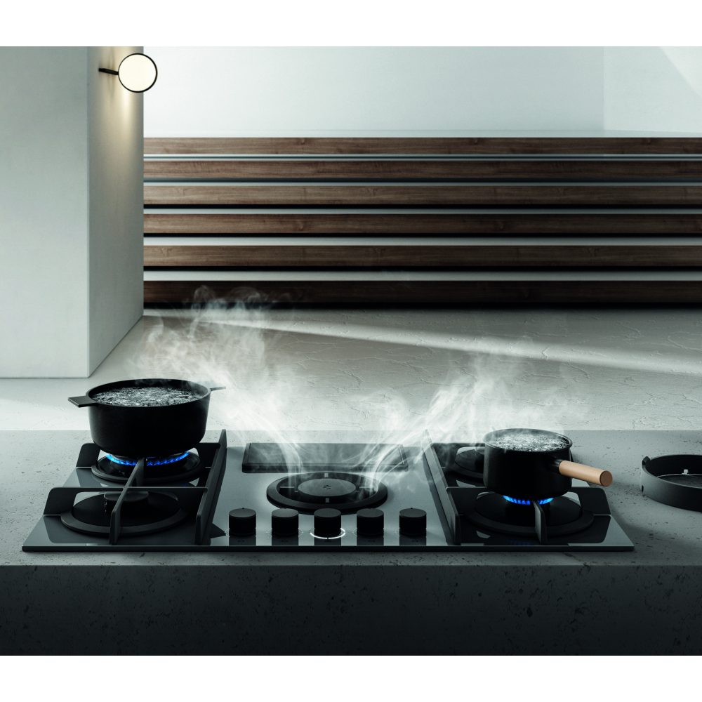 Elica 88cm Air Venting Gas Hob NT-FLAME-EVO-BL - Black Elica 88cm Air Venting Gas Hob NT-FLAME-EVO-BL - Black