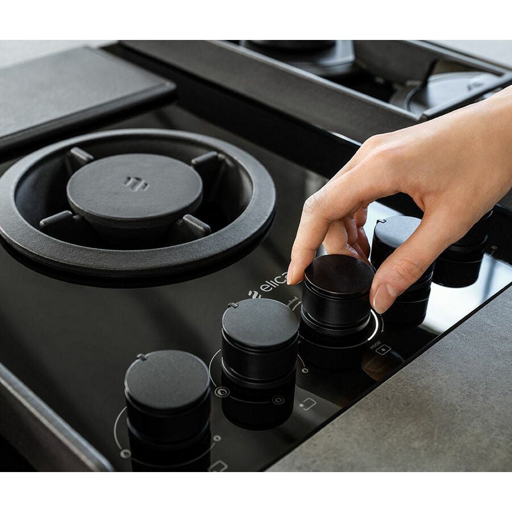 Elica 88cm Air Venting Gas Hob NT-FLAME-EVO-BL - Black Elica 88cm Air Venting Gas Hob NT-FLAME-EVO-BL - Black