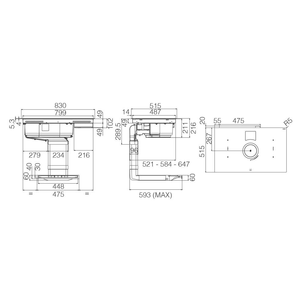 Elica 83cm Nikolatesla Switch Recirculation Venting Induction Hob NT-SWITCH-BLK-RC - Black Elica 83cm Nikolatesla Switch Recirculation Venting Induction Hob NT-SWITCH-BLK-RC - Black