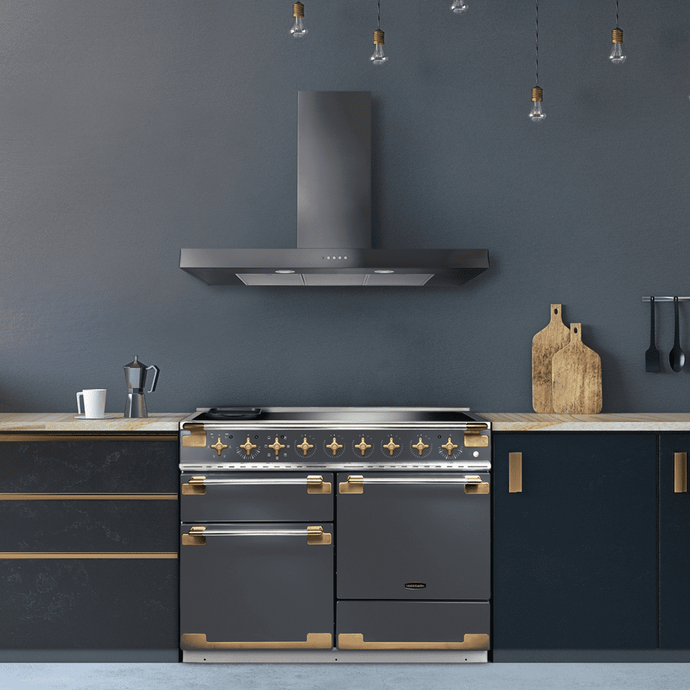 Rangemaster Elise Luxe 110cm Induction Range Cooker With Antique Brass Trim /AB ELS110EISL/AB - Slate Rangemaster Elise Luxe 110cm Induction Range Cooker With Antique Brass Trim /AB ELS110EISL/AB - Slate