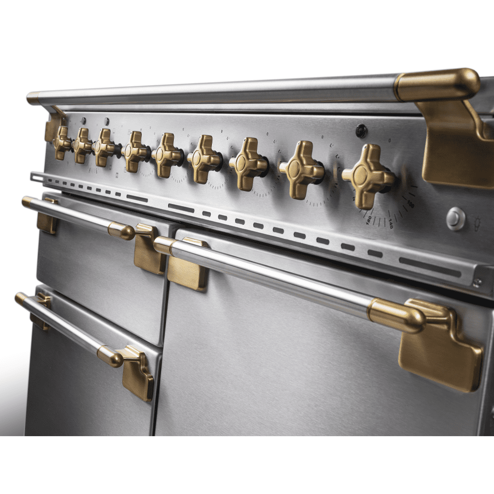 Rangemaster Elise Luxe 110cm Induction Range Cooker With Antique Brass Trim /AB ELS110EISS/AB - Stainless Steel Rangemaster Elise Luxe 110cm Induction Range Cooker With Antique Brass Trim /AB ELS110EISS/AB - Stainless Steel