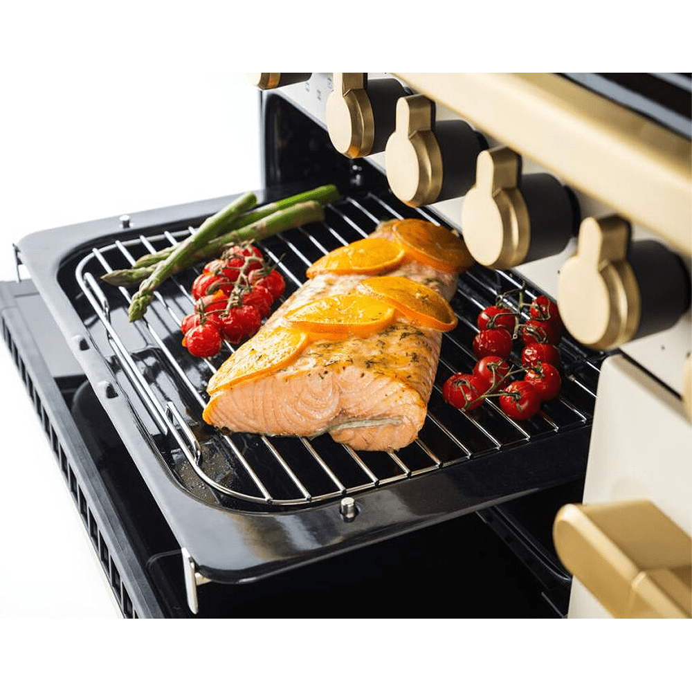 Rangemaster Estel Deluxe BC 110cm Induction Range Cooker With Antique Brass Trim 18169 ESDLB110EIPMSB/AB1 - Misty Blue Rangemaster Estel Deluxe BC 110cm Induction Range Cooker With Antique Brass Trim 18169 ESDLB110EIPMSB/AB1 - Misty Blue