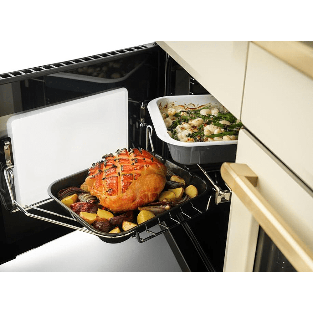Rangemaster Estel Deluxe BC 110cm Dual Fuel Range Cooker With Antique Brass Trim 18144 ESDLB110DFPGBL/AB1 - Black Rangemaster Estel Deluxe BC 110cm Dual Fuel Range Cooker With Antique Brass Trim 18144 ESDLB110DFPGBL/AB1 - Black