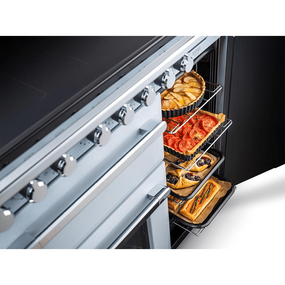 Rangemaster Estel Deluxe 90cm Induction Range Cooker With Antique Brass Trim 18057 ESDL90EIPMSB/AB1 - Misty Blue Rangemaster Estel Deluxe 90cm Induction Range Cooker With Antique Brass Trim 18057 ESDL90EIPMSB/AB1 - Misty Blue