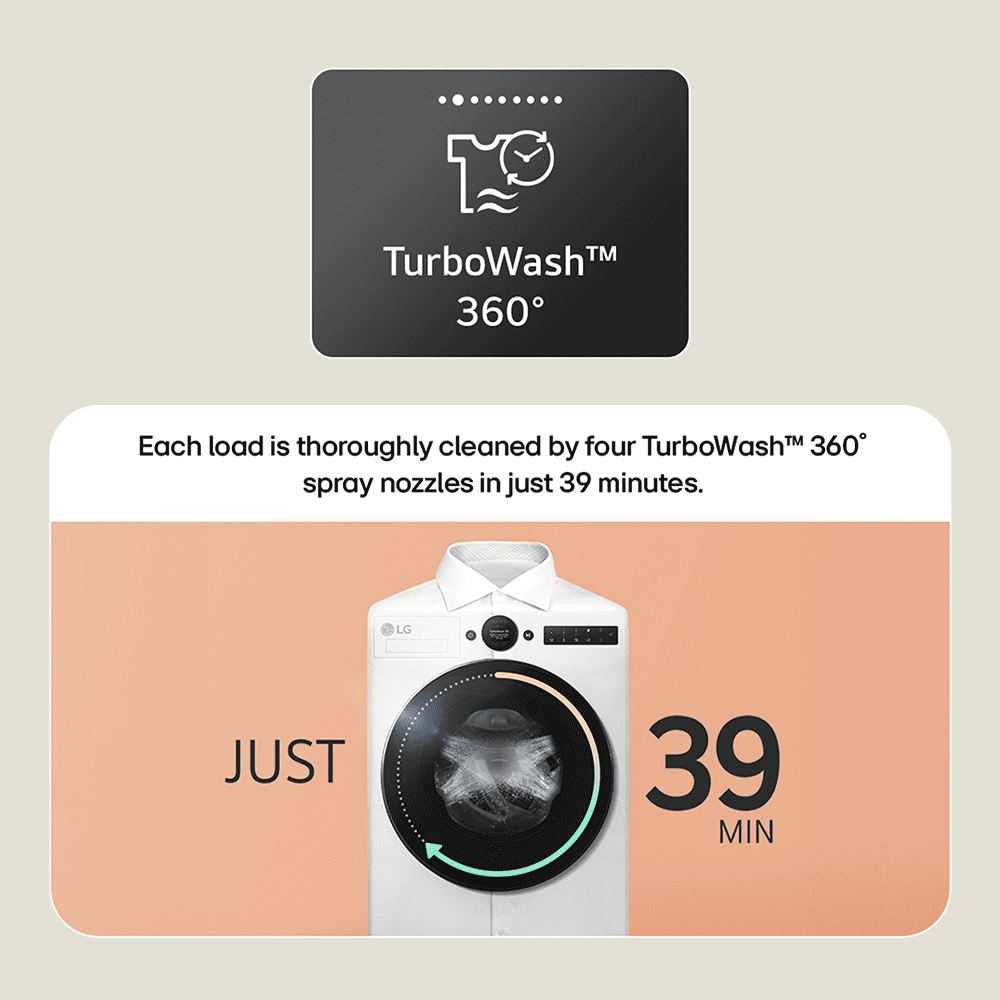 LG Series 9 AI Direct Drive 9kg 1400 Spin Washing Machine F4X9009TBC - Matte Black LG Series 9 AI Direct Drive 9kg 1400 Spin Washing Machine F4X9009TBC - Matte Black