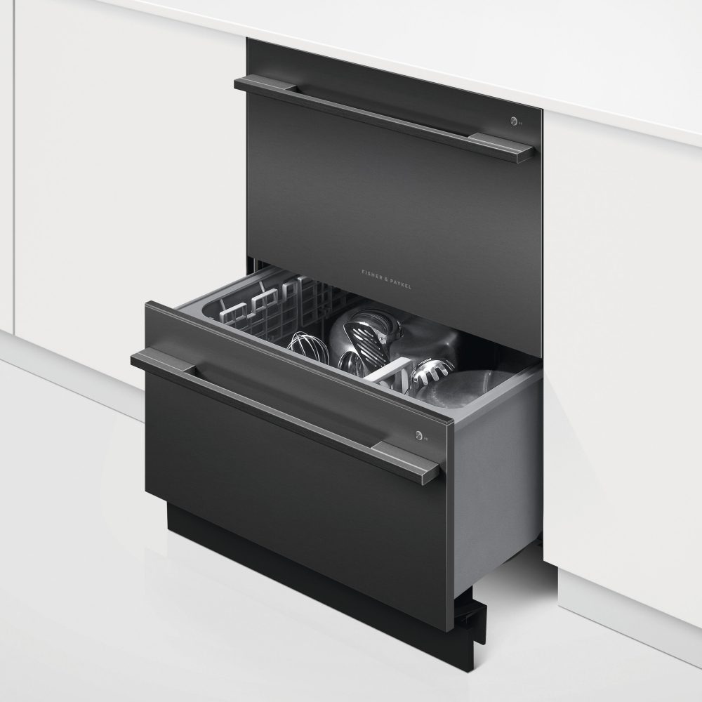 Fisher Paykel Series 9 Designer Series Flat Double DishDrawer With Sanitise DD60DDFHB9 - Black Steel Fisher Paykel Series 9 Designer Series Flat Double DishDrawer With Sanitise DD60DDFHB9 - Black Steel