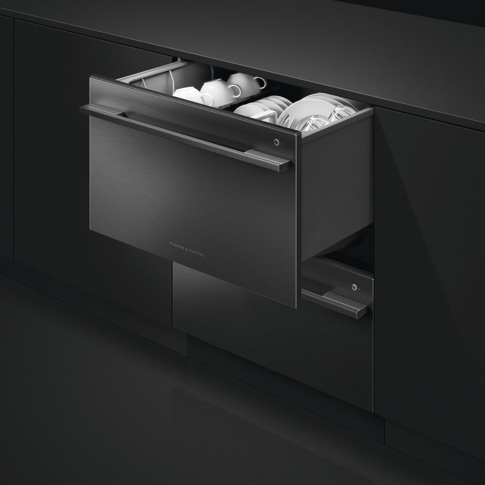 Fisher Paykel Series 9 Designer Series Flat Double DishDrawer With Sanitise DD60DDFHB9 - Black Steel Fisher Paykel Series 9 Designer Series Flat Double DishDrawer With Sanitise DD60DDFHB9 - Black Steel