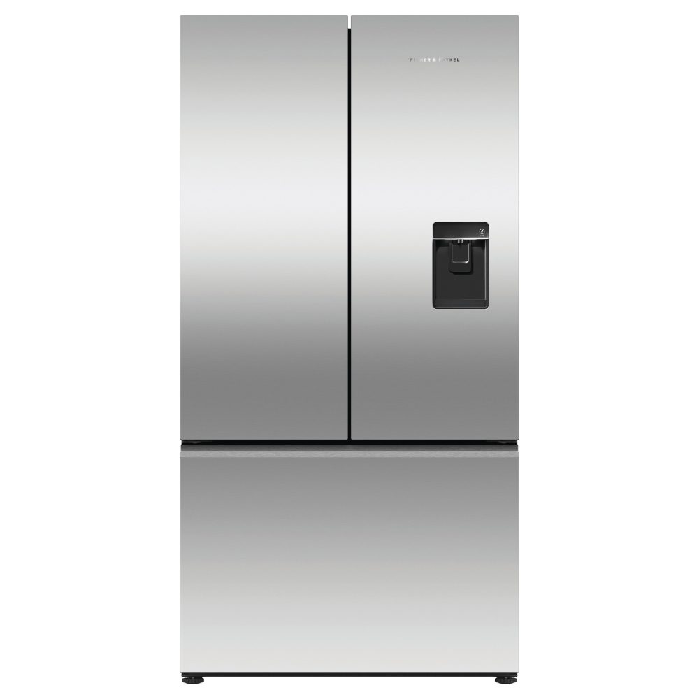 Fisher Paykel  Series 7 Handleless French Style Fridge Freezer With Ice & Water RF540ANUX6 - Stainless Steel