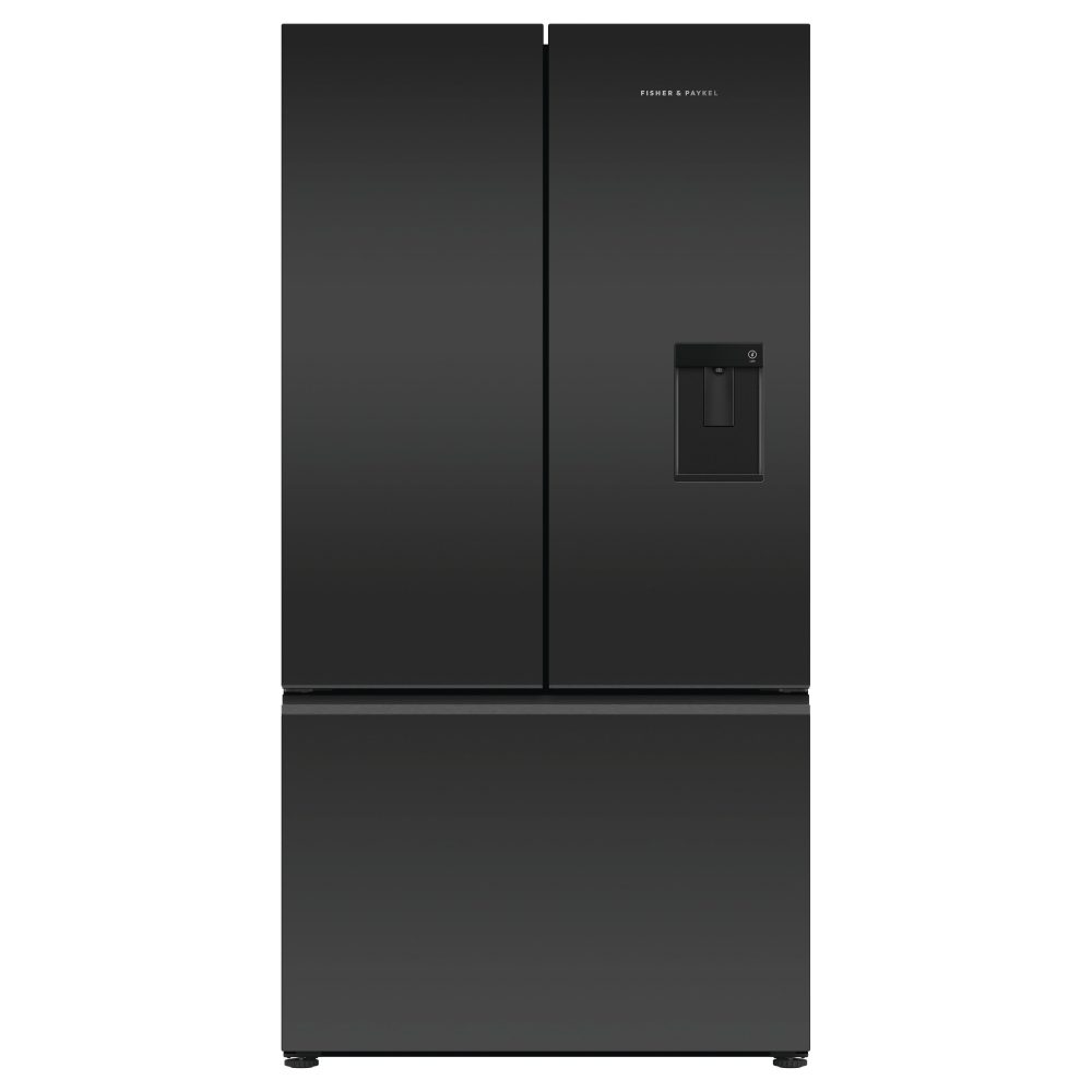 Fisher Paykel  Series 7 Handleless French Style Fridge Freezer With Ice & Water RF540AZUB6 - Matte Black