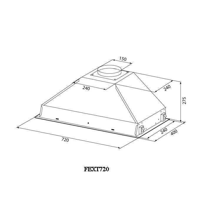 Falcon 72cm Canopy Hood FEXT720/ - Stainless Steel Falcon 72cm Canopy Hood FEXT720/ - Stainless Steel
