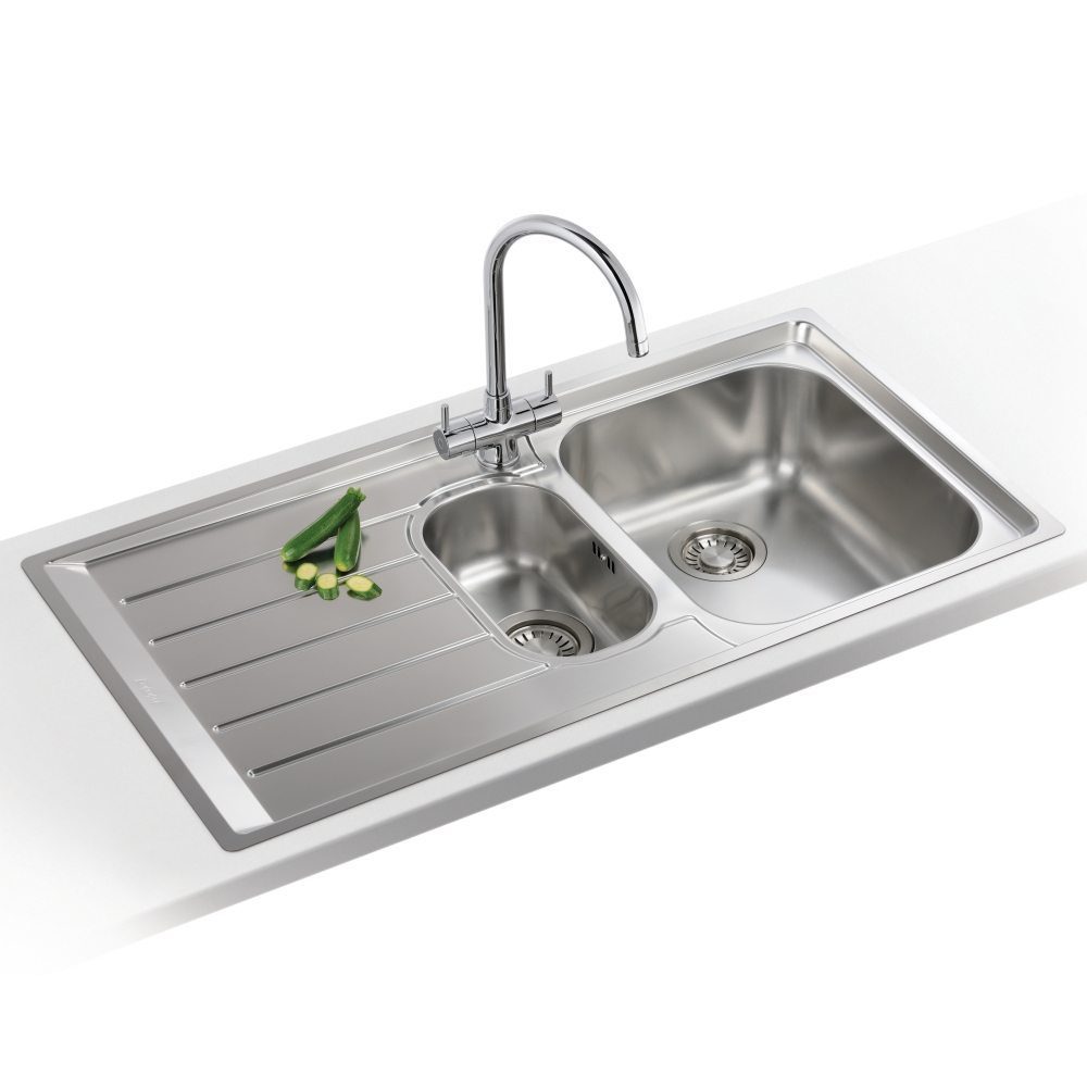 Franke  Neptune 1.5 Bowl Sink Left Hand Drainer 127.0059.717 - Stainless Steel