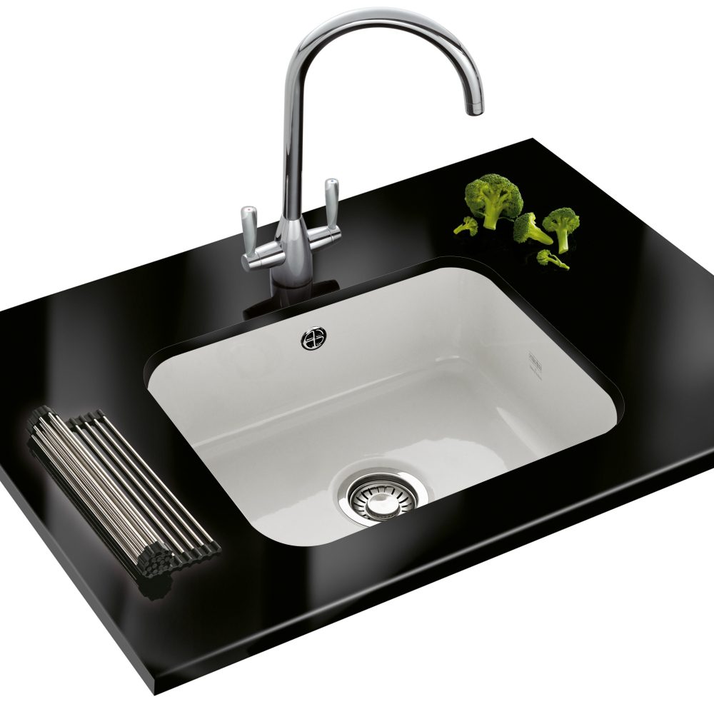 Franke V&B Single Bowl Ceramic Undermount Sink 126.0381.823 - White