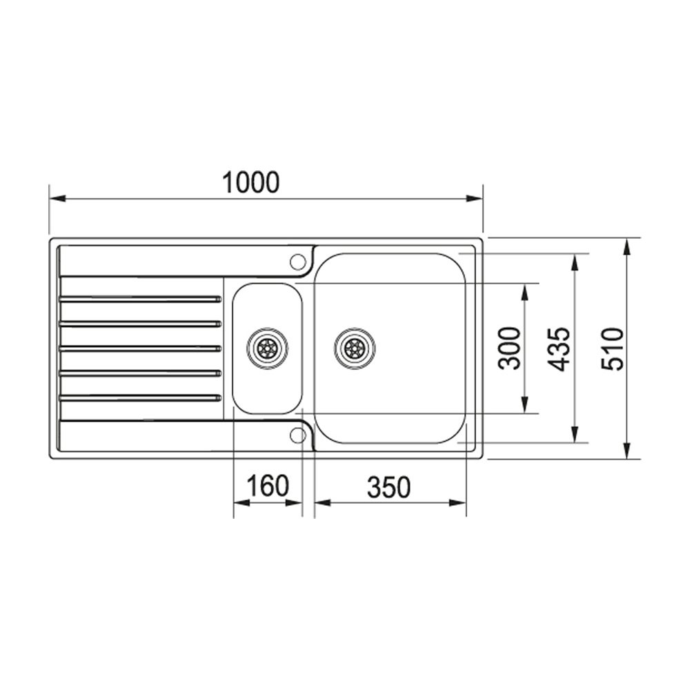 Franke Argos 1.5 Bowl Sink Reversible Drainer 101.0531.651 - Stainless Steel Franke Argos 1.5 Bowl Sink Reversible Drainer 101.0531.651 - Stainless Steel