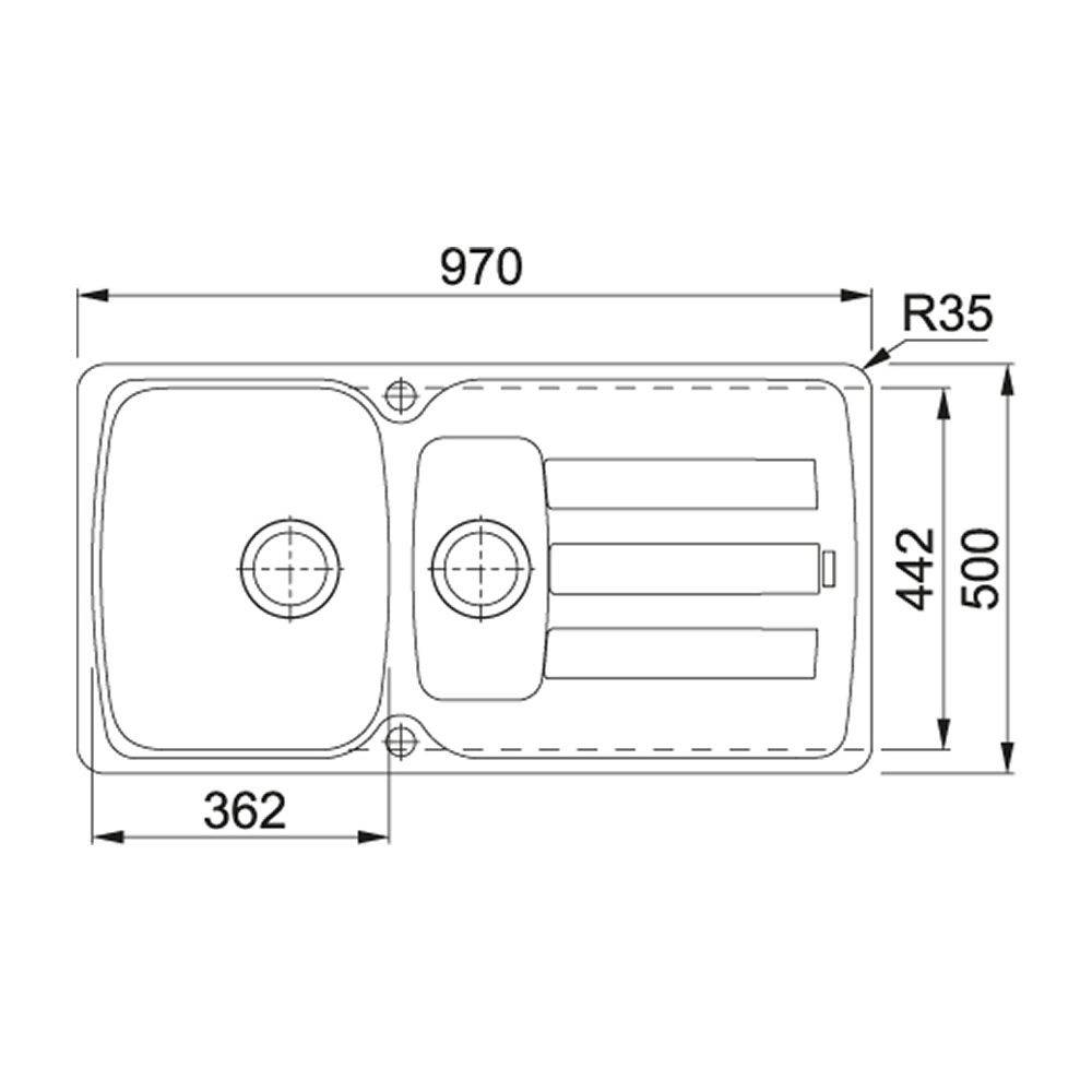 Franke Antea Fragranite 1.5 Bowl Sink 114.0532.315 - White Franke Antea Fragranite 1.5 Bowl Sink 114.0532.315 - White