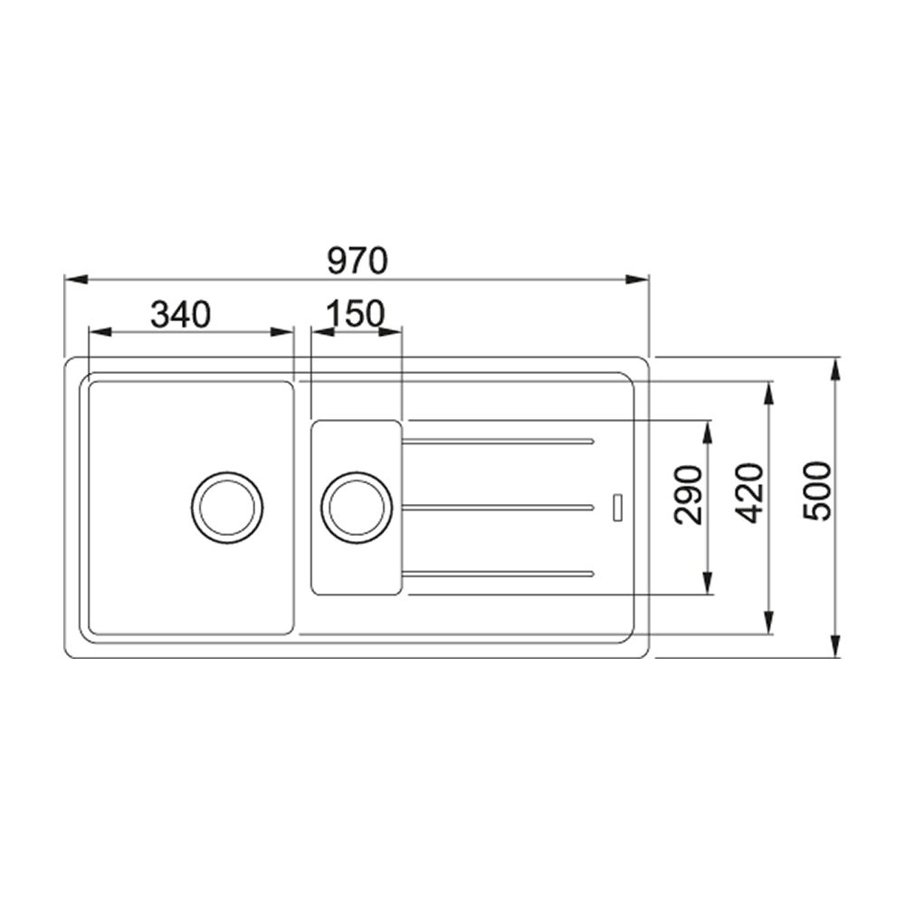Franke Basis Fragranite 1.5 Bowl Sink 114.0253.257 - Coffee Franke Basis Fragranite 1.5 Bowl Sink 114.0253.257 - Coffee