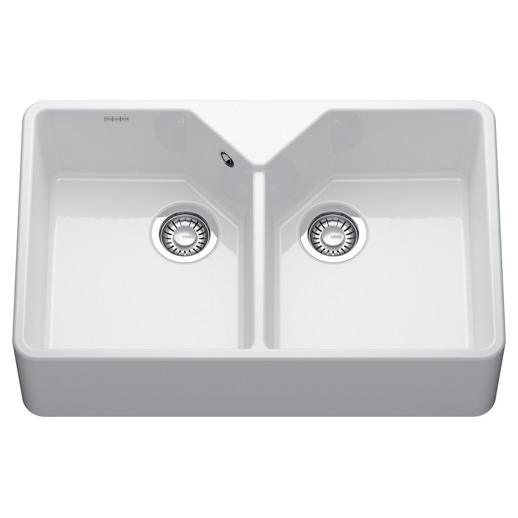 Franke Ceramic Double Bowl Belfast Sink 130.0729.667 - White