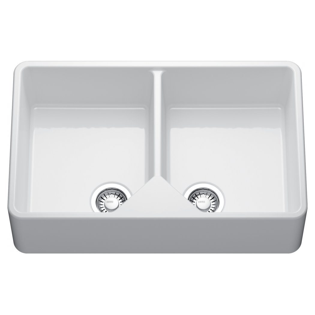 Franke Ceramic Double Bowl Belfast Sink 130.0729.667 - White Franke Ceramic Double Bowl Belfast Sink 130.0729.667 - White