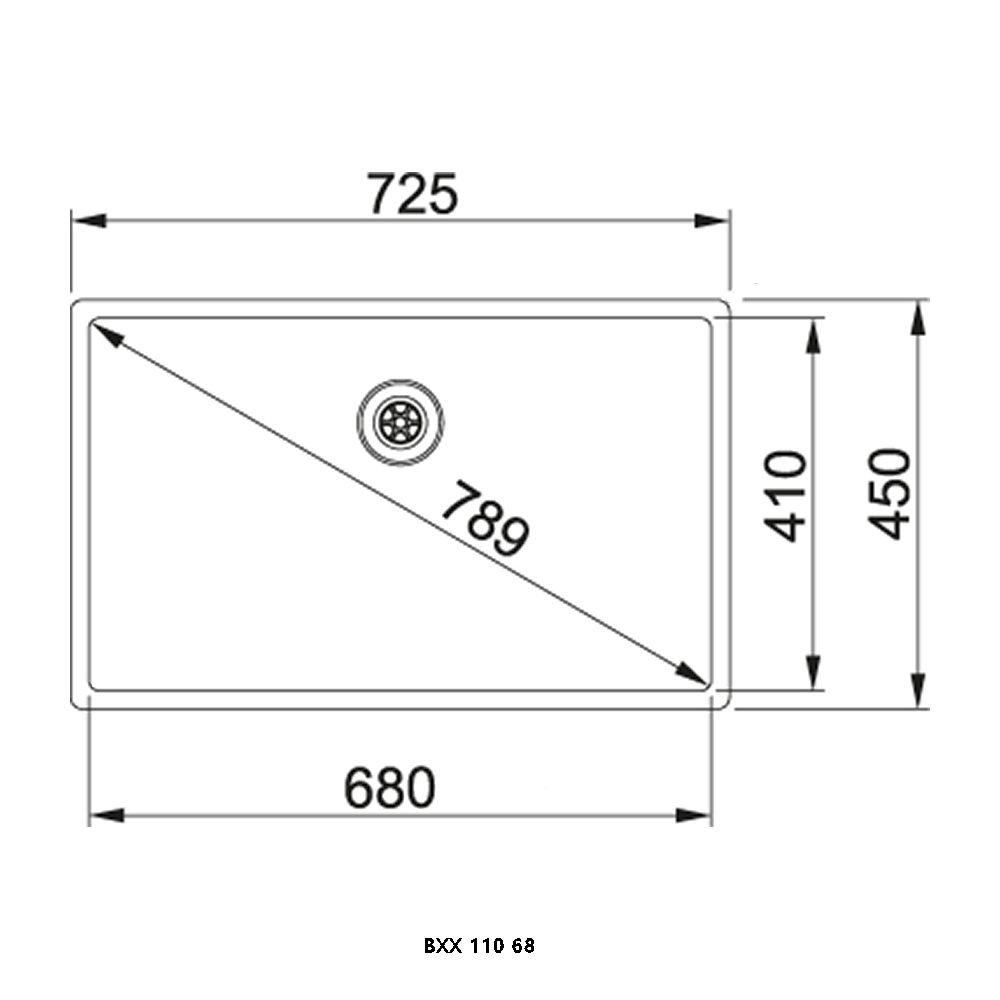 Franke Box Single Bowl Undermount Sink Complete 127.0369.284 - Stainless Steel Franke Box Single Bowl Undermount Sink Complete 127.0369.284 - Stainless Steel